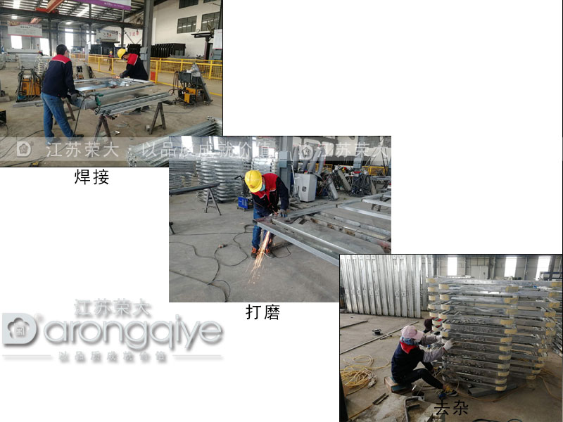 復工之后，榮大候車亭焊接班正對新一批公交候車亭焊接處理配圖